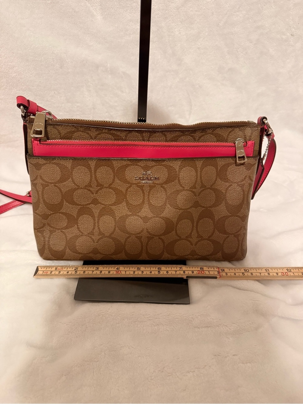 Coach East/West Pop Up Crossbody with Pink Leather Removable Pouch - Picture 2 of 15